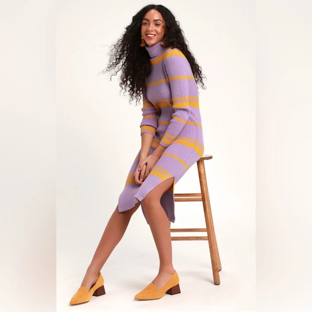 Anthropologie Moon River Striped Turtleneck Sweater Dress, Size S NWT - Picture 7 of 7